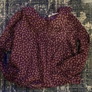 Floral Print Women's Top - Purple